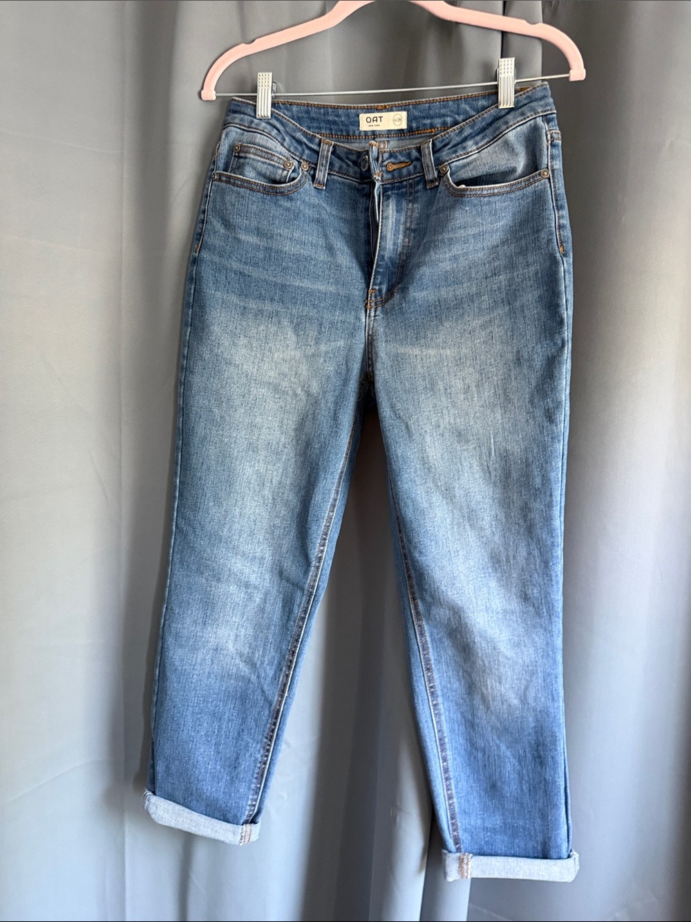 Women's Straight Leg Jeans in Light Blue by OAT